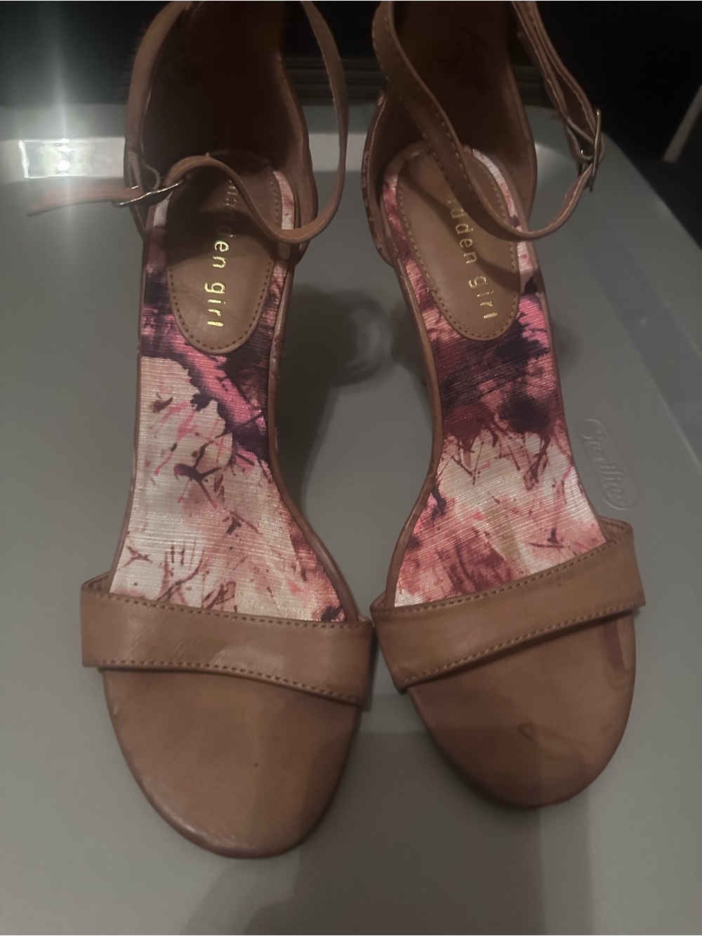 Tan Ankle Strap Heels